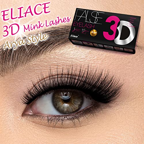 Eliace False Eyelashes - Eliace Pretty Short Lashes Natural Look 3D Faux Mink Vegan Wispy Lashes Pack thumb #2