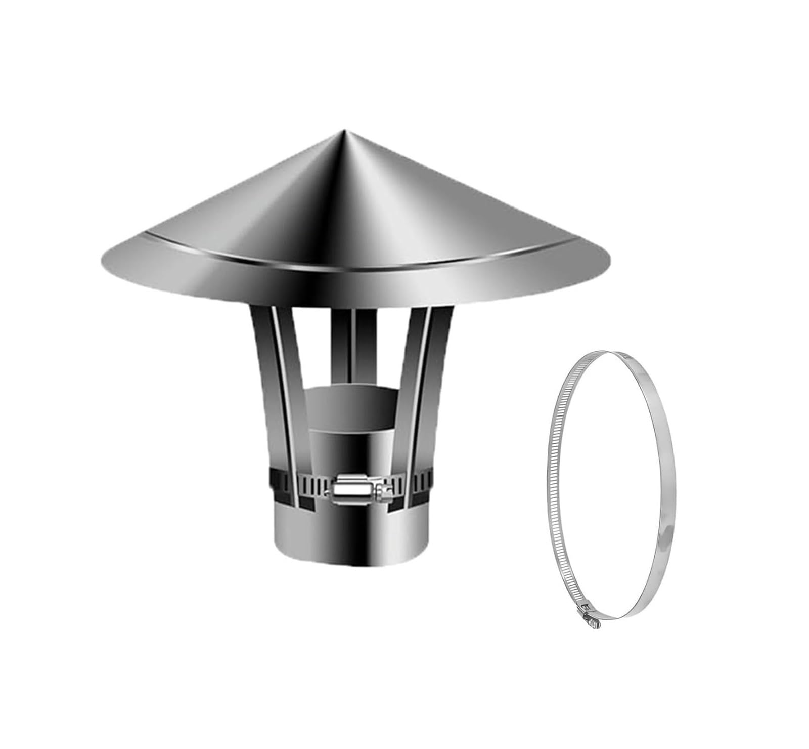 201 Stainless Steel Chimney Cap Adjustable 1.9-11.8 in Weatherproof Rain Cover(5.9in)
