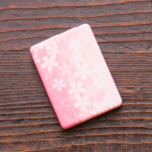 Bouya Compact Cute Mirror Pu Leather Makeup Travel Mirror For Purses - Small Pocket Mirror Portable Folding Handheld Mirror 2-Sided With 2X 1X Magnification For Women Great Gift (Sakura Pink) #TOP6