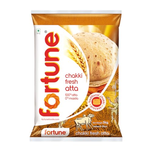 Fortune Chakki Fresh Atta, 5 kg, 100% Atta 0% Maida