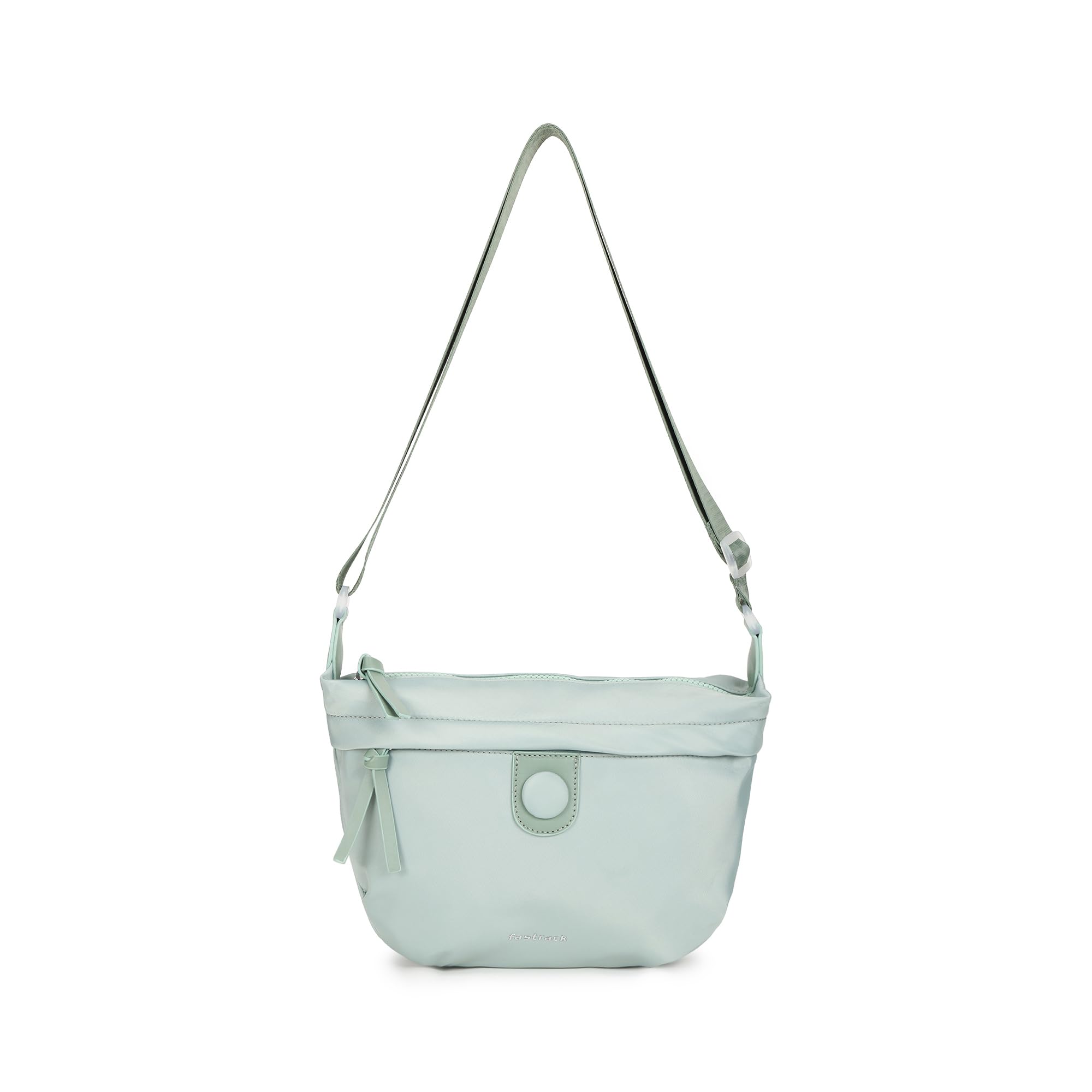 Neo Sling Nylon Bag | Button-Accented Front Design, Spacious Main Compartment with Internal Pockets, External Quick-Access Zip Pocket, Adjustable Webbing Strap & Secure Zipper Closure-image-47