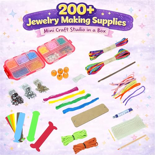 Image of Butterfly EduFields Bracelet Making Kit for Girls Age 8-14 | DIY Jewellery & Friendship Bracelet Making Set | Craft Activity | Birthday & Return Gift for Girls