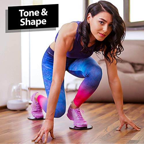 URBNFit Gliding Discs Core Sliders - Dual Sided Exercise Disc for Smooth Sliding On Carpet and Hardwood Floors - Gliders Workout Legs, Arms Back, Abs at Home or Gym or Travel - Fitness Equipment - Image 6