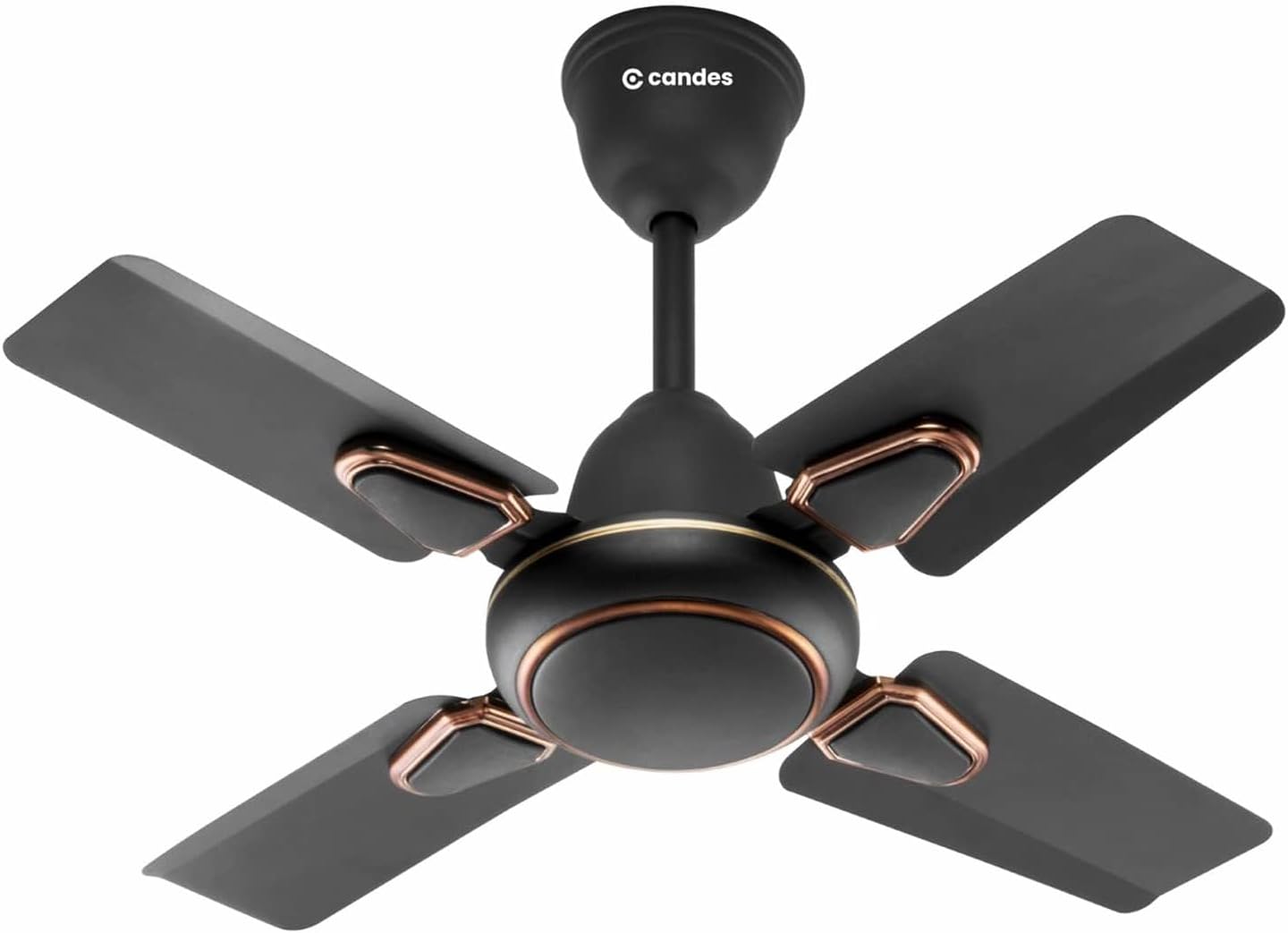 Candes Brio Turbo 600 mm / 24 Inch High Speed 4 Blade Anti-Dust Ceiling Fan Suitable for Kitchen/Veranda/Balcony/Small Room (Pack of 1,Coffee Brown)