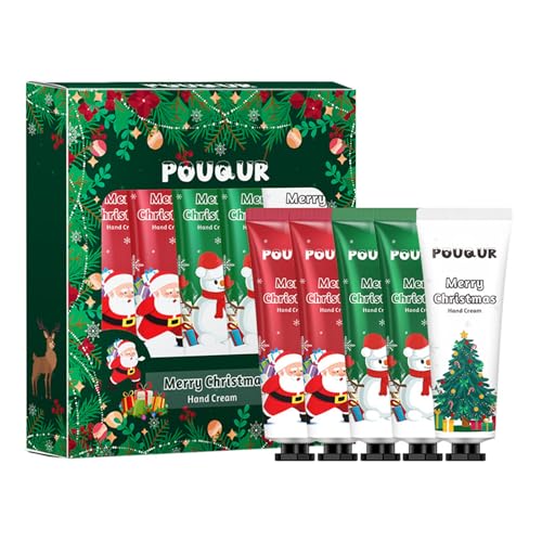 5 Piece Christmas Hand Cream Set, Hand Cream Gift Set, Botanical Scented Hand Cream, Natural Ingredients, Non-Greasy, Fast Absorbing For Moisturizing and Nourishing