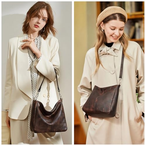Image of GOIACII Hobo Bags for Women, Soft Leather Shoulder Crossbody Purse, Ladies Large Casual Tote Handbag Multi Pocket