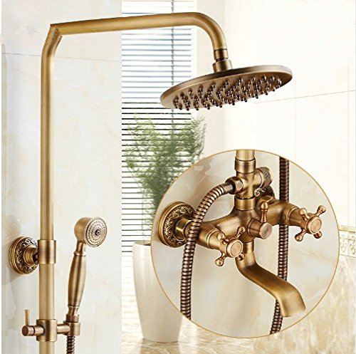 Douche de pluie laiton antique brossé pour rénovation salle de bain rétro