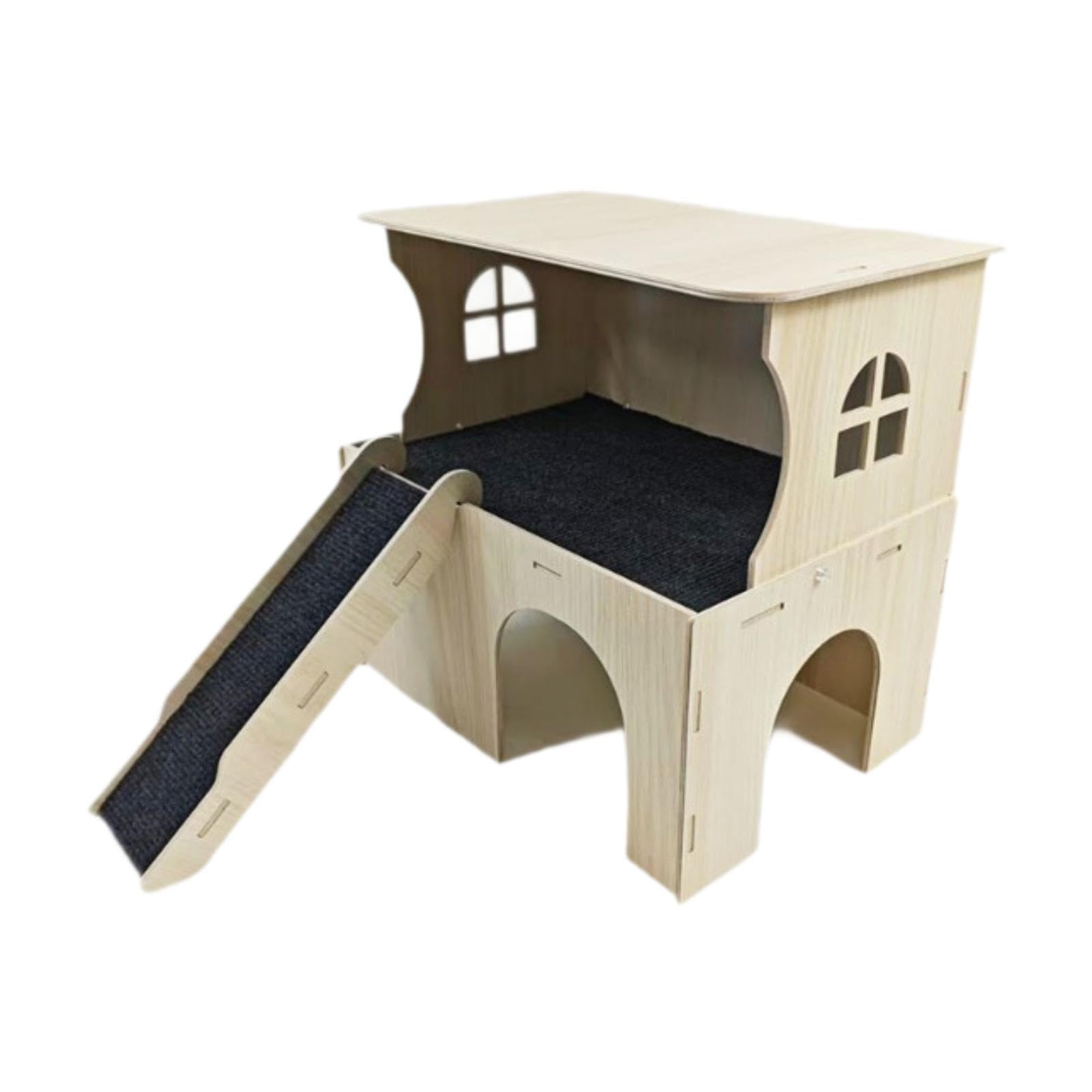 Maison pour Hamsters avec Escalier, Niche, Litière, Habitat pour Lapins, Souris et Hamsters
