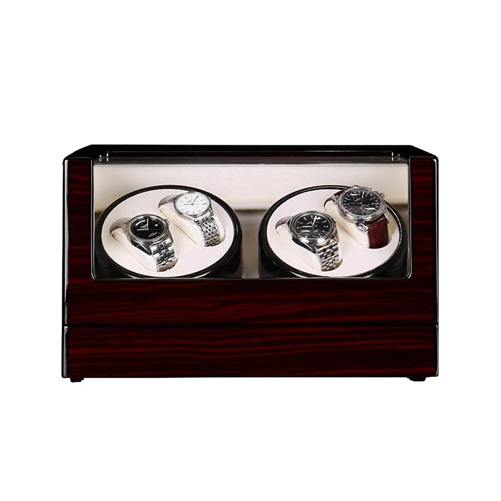 OLSKFUH Watch Winder Box 4 Wood Shell Piano Paint Exterior 4 Rotation Mode Setting Extremely Silent Motor Watches,