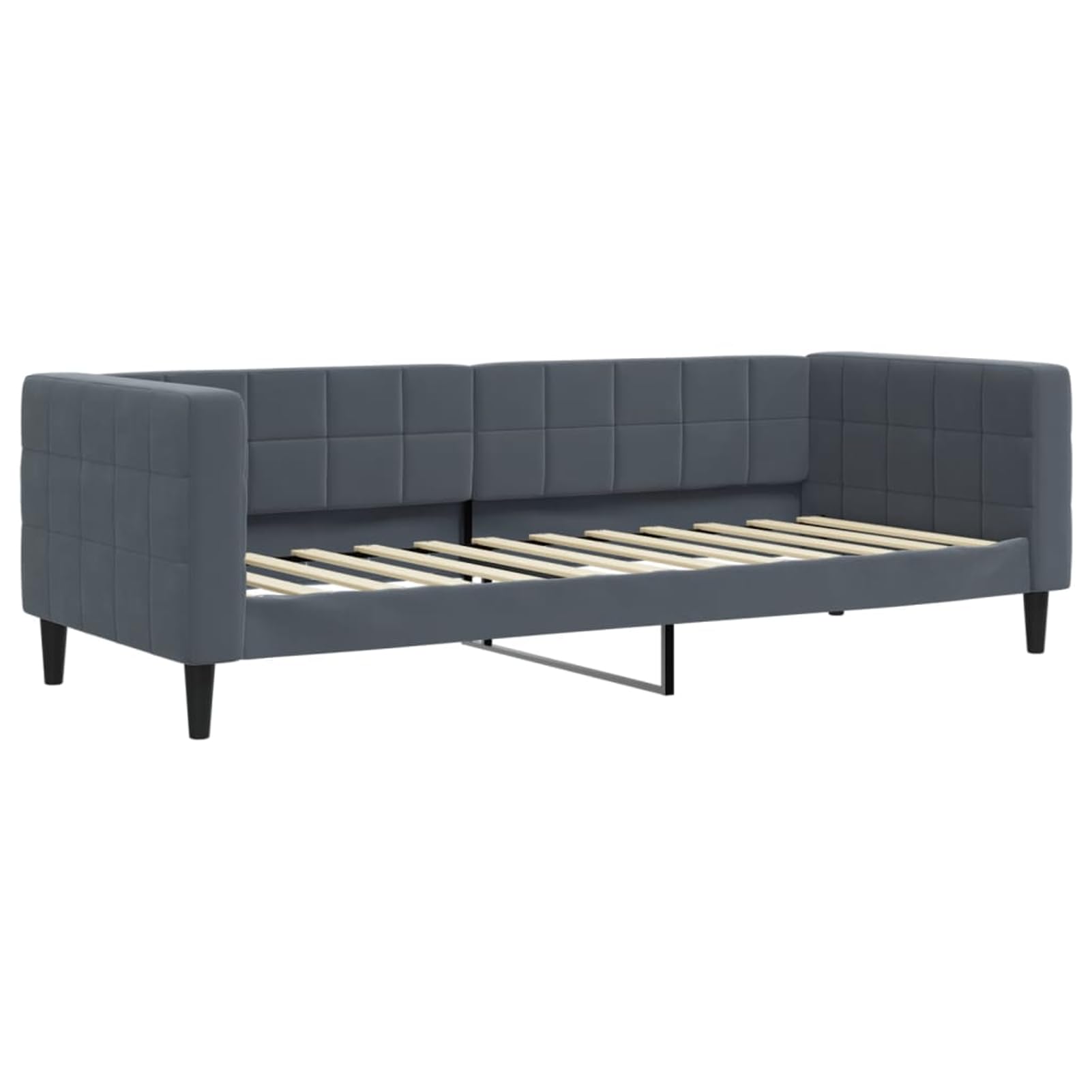 ATOMSTACK MAKER Divano letto pieghevole 2 in 1, divano quotidiano grigio scuro in velluto (223 x 90 x 68 cm), convertibile in letto matrimoniale (223 x 172,5 cm), struttura in legno e metallo, ideale