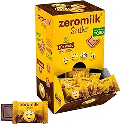 Chocolate Vegano Zeromilk Smile Caixa com 30 unidades de 5g