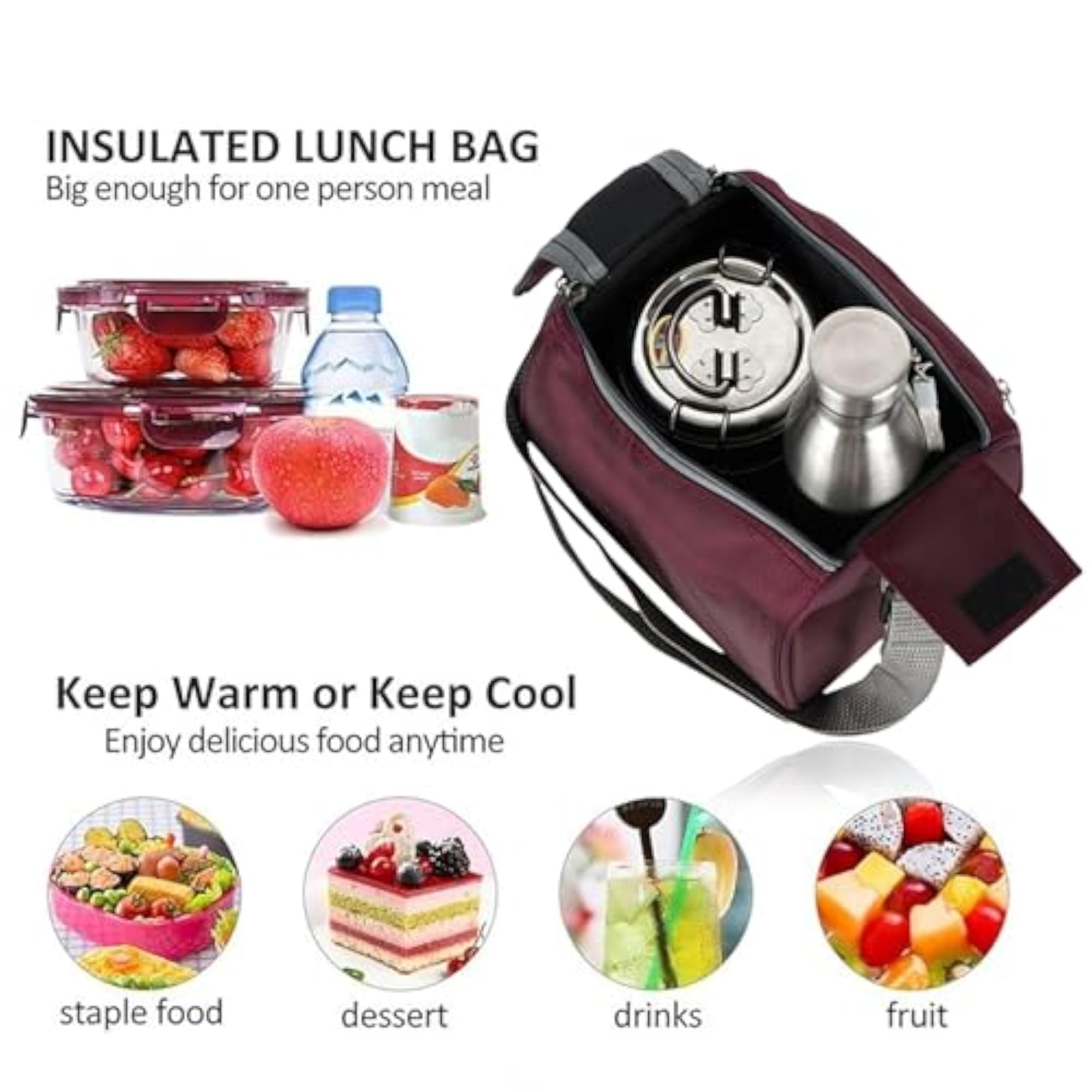 10L Sling Lunch Tiffin Bag, Waterproof Design