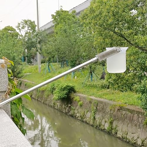 Liquid Sampler Dipper w/Graduated Scale & Plastic Cup, 500/ 1000ml Pendulum Beaker Sampler Ladle for Sewage, Vertical Swing Sampler Extra Long(1000ml,1.2-5m/3.9-16.4ft)