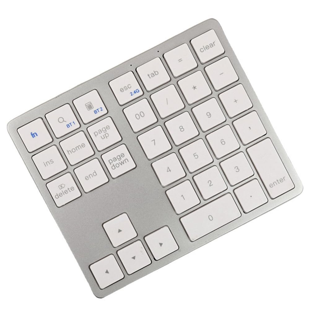 Rordigo Teclado numérico inalámbrico ultrafino con Bluetooth, 2,4 G, recargable, para iOS, Android, ventana, color