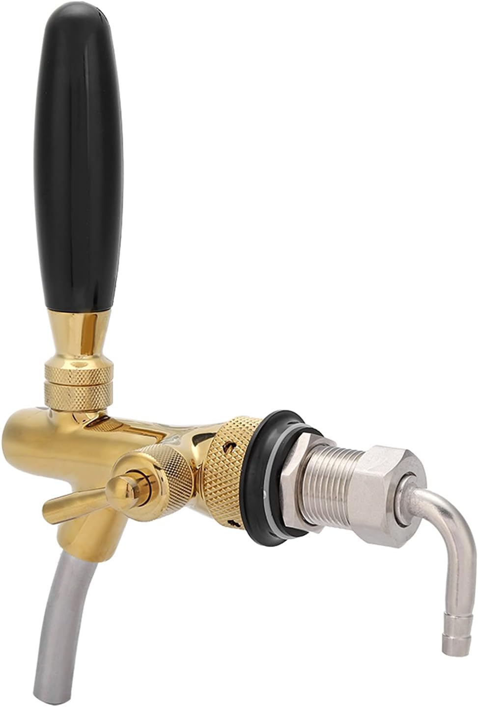 Beer Tap, Beer Faucet Beer Tap Handles for Kegerator Parts Tap Kegerator Beer Tap Dispenser Kegerator Replacement Parts Adjustable Beer Dispenser Tap Faucet for Home Bar G5/8(Gold)