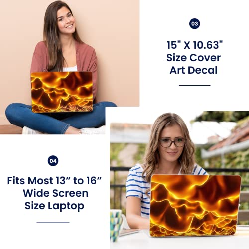 Image of LSS Laptop 15 15.6 Skin Cover with Colorful Flames Pattern for HP Dell Lenovo Apple Asus Acer Compaq - Fits 13.3 inch 14 inch 15.6 inch 16 inch (2 Wrist Pads Free)