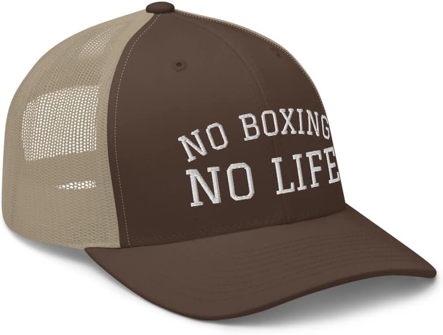 No Boxing No Life Premium Trucker Hat Mid Crown Curved Bill Adjustable Cap