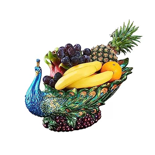 Platos de frutas de vidrio Bandeja de frutas grande Sala de estar de estilo europeo Bandeja de refrigerios for el hogar Bandeja de frutas secas Adornos decorativos de escritorio Almacenamiento en el h