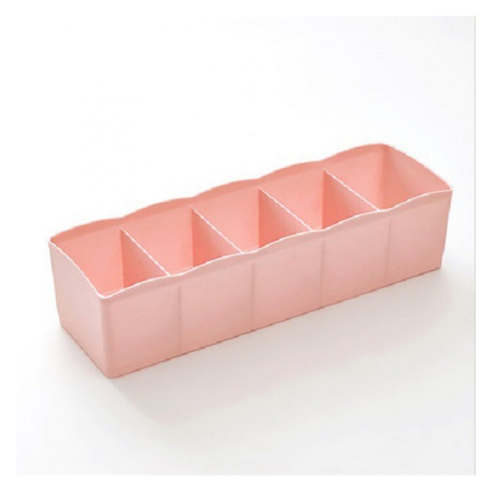 Générique 1 pièces 5 grilles sous-vêtements Chaussettes Rangement tiroir en Plastique Placard Organiser tri diviseur Accessoires de Bureau Panier(Pink)