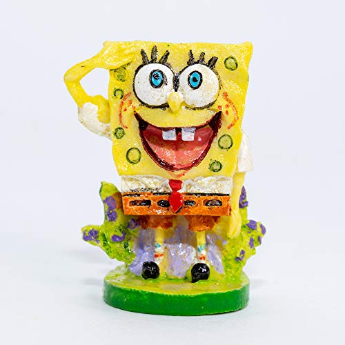 Image of Penn-Plax Officially Licensed Spongebob Squarepants Aquarium Ornament - Spongebob (Mini /Small Size) - Perfect for Freshwater and Saltwater Tanks (Pack of 2)