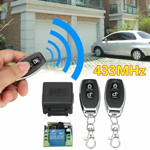 Image of ROBOWAY 433Mhz Universal Wireless Remote Control with Fan /Water Motor /Door Lock-Unlock.. DC 12V 1CH RF Relay Receiver Module with Transmitters (1 Remote and 1 Receiver)