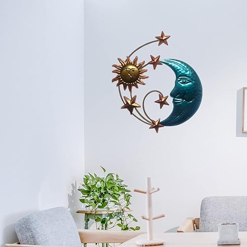 Miniatura 5 de BYNNIX Estatua de metal para colgar en la pared, decoración para el hogar, balcón, dormitorio, interior, exterior, jardín, oficina, decoración de