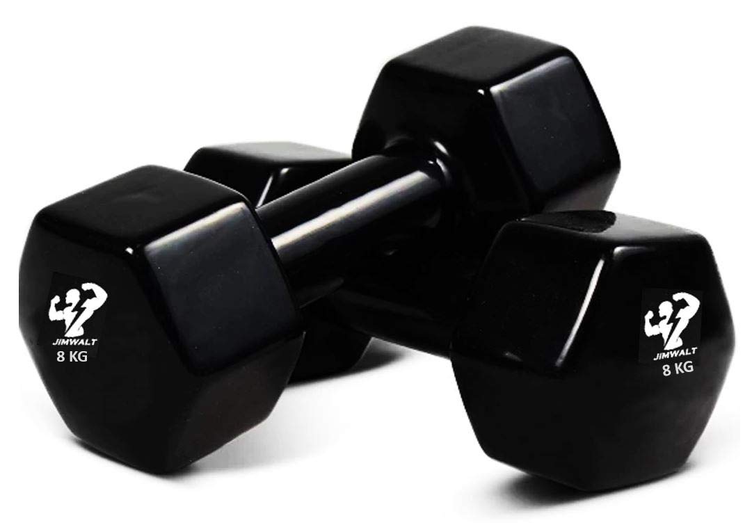 JIMWALT Now in India Exclusive Range of Vinyl Dumbbells 0.5KG to 10KG (8+8=16)