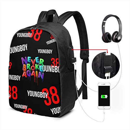 NBA Youngboy Never Broke Again Travel Laptop Backpack Bag With USB