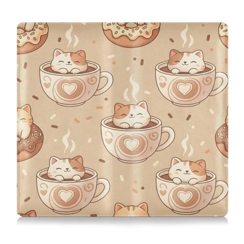 Sgaesgte Coffee Cats Car Registration and Insurance Holder, PVC Leather