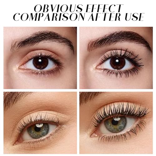Bisienya 3PCS Doll Mascara,3D Curling Eyelash Iron Brush Mascara,Natural Thickening Lengthening Bristleless Waterproof Mascara,Non-Clumping,Smudge Proof,Flake Proof, Long Lasting (Black) - Image 6