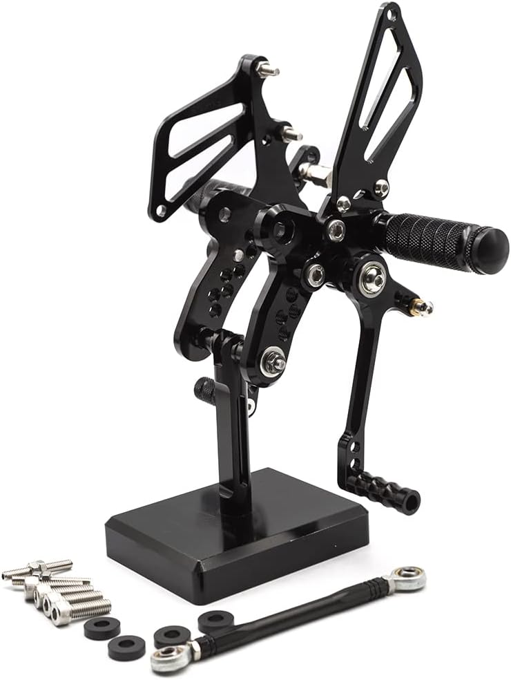 CNC GSX1300R 99-03 Motorcycle Rearset Foot Pegs Rear Set Footrests Adjustable Brake Shift Pedal Compatible with GSXR1300 GSX1300R H-A-YABUSA 1999-2020 2000 2001 2002 2003Black
