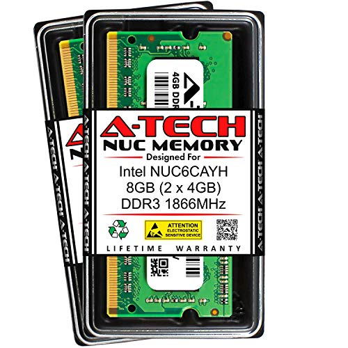 A-Tech 8GB (2 x 4GB) RAM for Intel NUC6CAYH NUC Kit | DDR3/DDR3L 1866MHz PC3-14900 1.35V SODIMM Memory Upgrade Kit