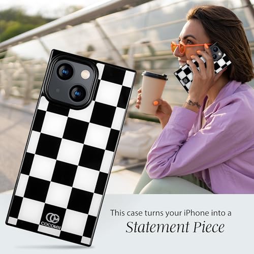 Image of COCOMII Rectangle for iPhone 15 Case, Monochrome Checkered
