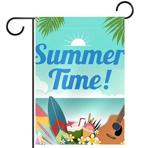 Drapeau de bienvenue été extérieur 30x45cm polyester toutes saisons