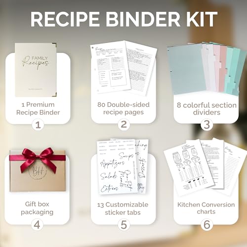 Image of Bloom & Haven Recipe Book to Write in Your Own Recipes | Waterproof Recipe Book | Beautiful Blank Cookbook to Organize Your Recipes | Perfect Family Recipe Journal (Beige)