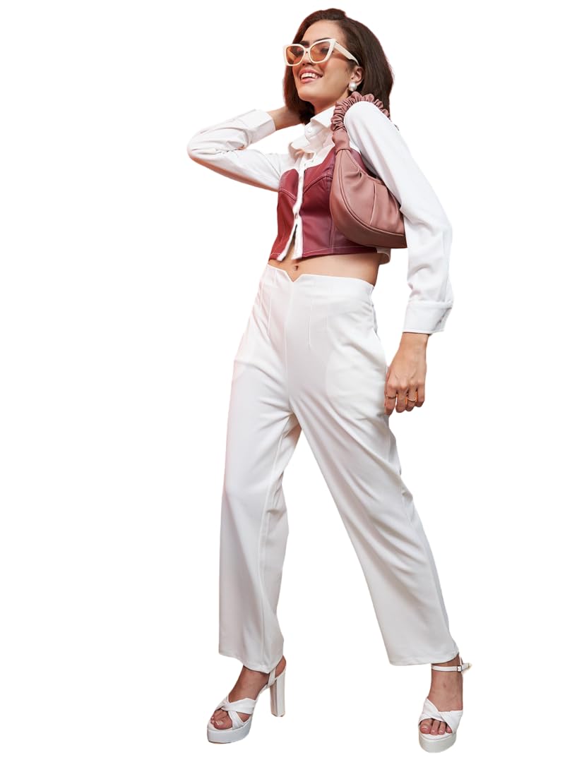 athena lifestyle Women and Girls Leather Shirt Collar Long Sleeves Colourblocked Casual Leather Jacket Style Top-picture-13