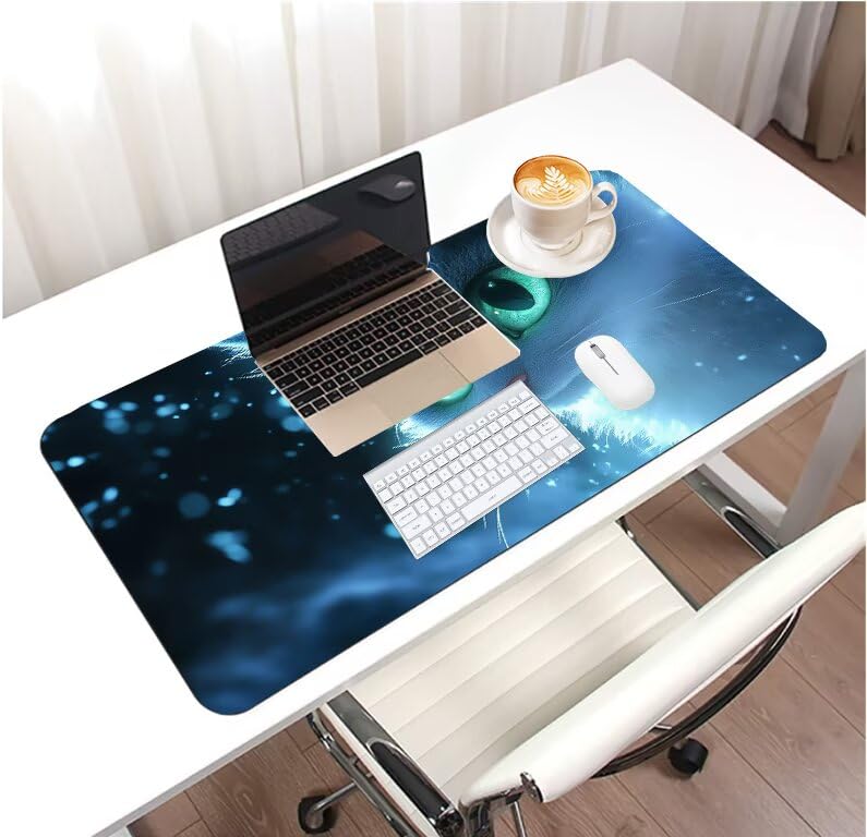 Tapis de souris grand format bleu pour stabiliser le clavier