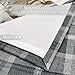 always4u Plaid Curtains for Bedroom Living Room 100% Blackout Thermal Fully Lined Woolen Look Check Drapes Grey Grommet Curtains 95 Inch Length 2 Panels Grey