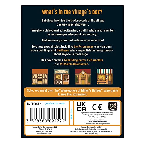 Zygomatic The Werewolves Of Miller's Hollow Village Expansion | Party Game | Bluffing & Deduction Strategy Game For Kids And Adults | Ages 10+ | 8-18 Players | Avg. Playtime 30 Minutes | Made #TOP1