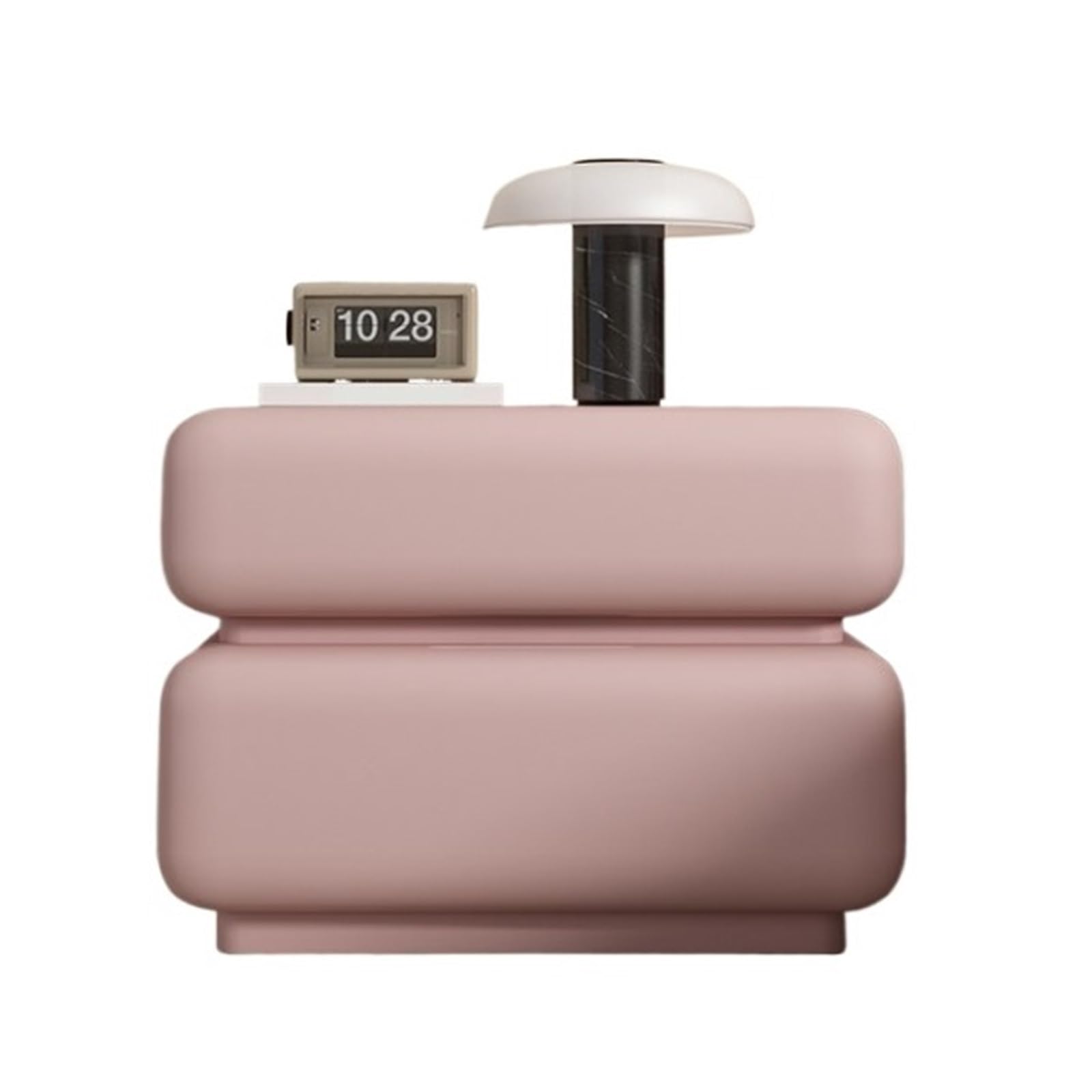 HLHLOP777 Nightstand This Wooden Nightstand Features Leather Trim For A Touch Of Luxury Bedroom Furniture(Pink,Small)