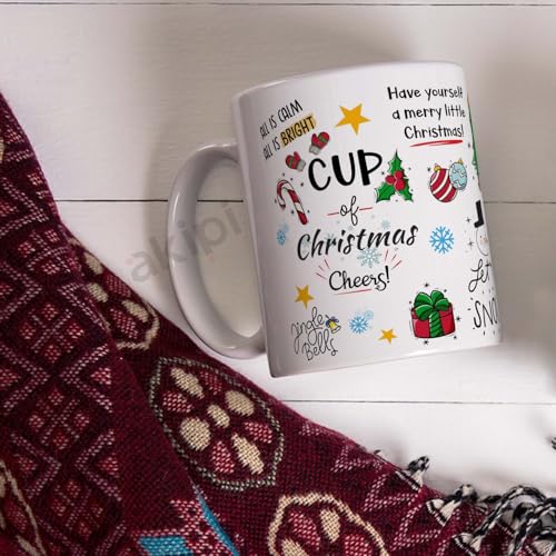 Image of Cup of Christmas Cheers - Merry Christmas Santa Ceramic Mug 11oz Designer Coffee /Tea Cup ARM675