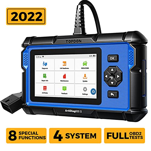 OBD2 Scanner TOPDON ArtiDiag600S Scan Tool AT ENG ABS SRS Diagnostics Tool, 8 Reset Service Car Scanner for Oil BMS ABS SAS EPB DPF TPMS Throttle, Code Reader, Upgraded of AD600, Free Lifetime Upgrade