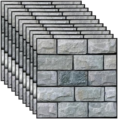 10 Pièce Papier Peint 3d Brique Adhesif Mural,Aspect Brique,Dalle...