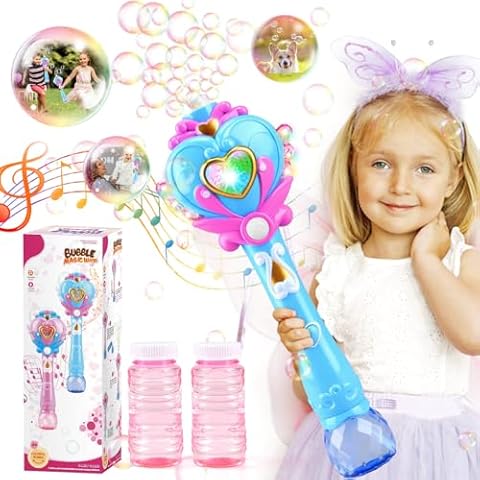 Dolanus Bubble Machine for Kids, Light Up Princess Bubble Wands, Outdoor Toys for Girls Ages 4-8, 3 Year Old Girl Toy Toddler Girl Toys Age 5-7, Party Favors Birthday Gifts for 3 4 5 6 7 8 Years Old Cover