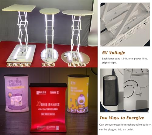 Mostrador de pancarta para stand con luces LED y estructura emergente 4