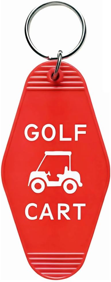 Golf Cart Keychain Plastic Retro Motel Golf Cart Key Chain for Women Men
