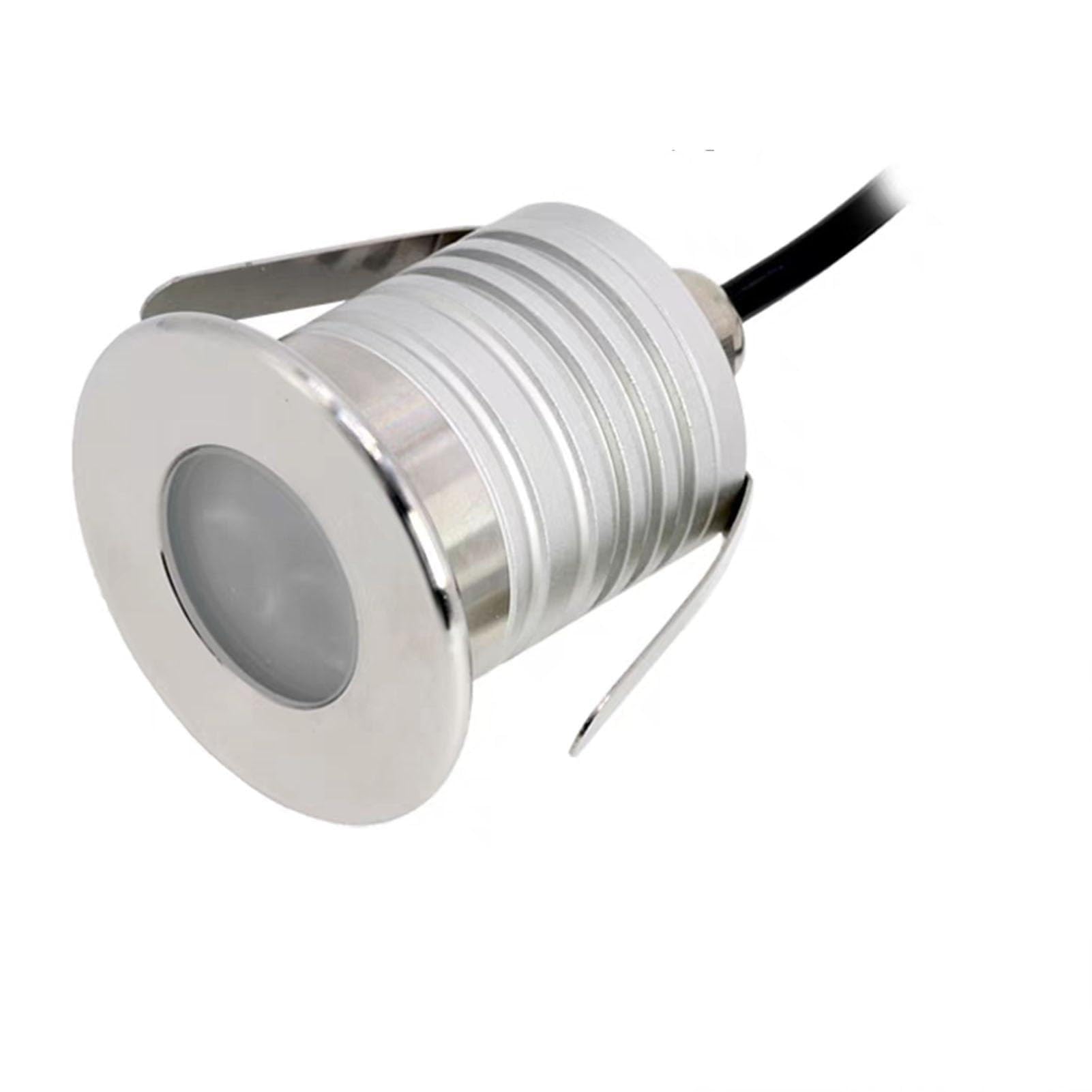 Lampada di illuminazione subacquea a LED impermeabile IP68, faretto for piscina in acciaio inossidabile da 3 W CC 12 V-24 V, luci esterno a for esterni(Natural White,12V)