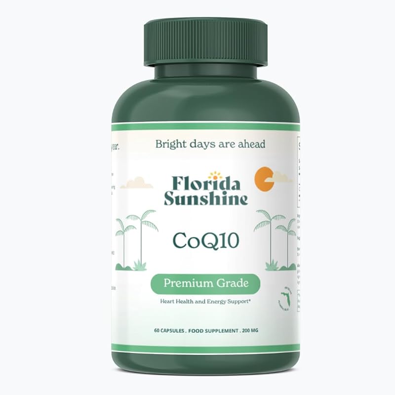 Florida Sunshine Suplemento de Coenzima Q10 200 mg 60 cápsulas