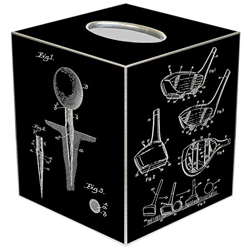 Marye-Kelley Golf Home Deccor Accents Handmade Paper Mache Tissue Box Cover Gift for Golfers