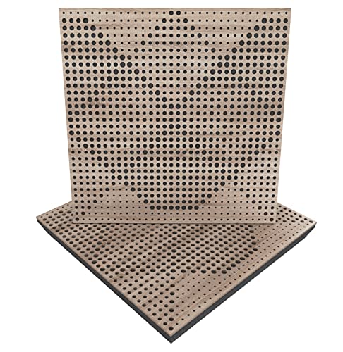 (2 Pack) Sound Absorption-Diffuse Acoustic Panel «Wilds» for rec.studio | Wood laminated: (Sonoma)